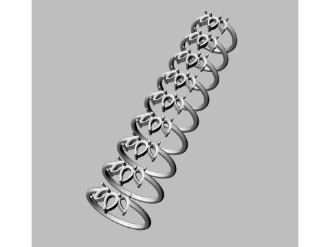 3 Stones Ring 3D Print Model