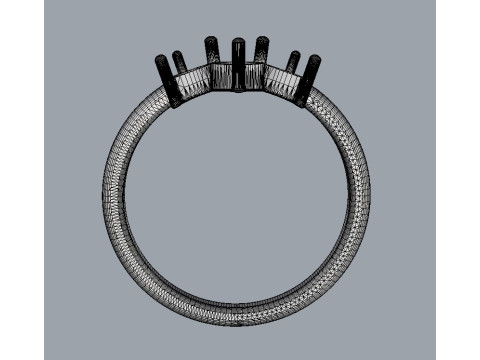 3 Stones Ring 3D Print Model
