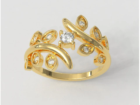 ダイヤモンドの婚約指輪 3Dプリントモデル