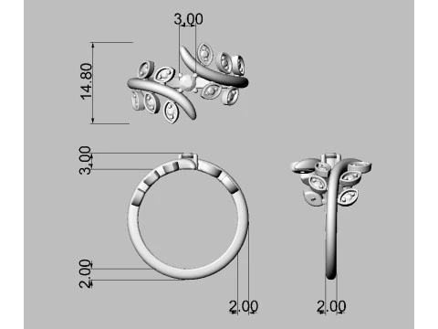 Anel de noivado de diamante Modelo de Impressão 3D