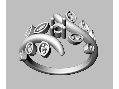 Anel de noivado de diamante Modelo de Impressão 3D