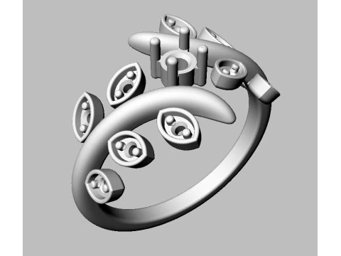 Anel de noivado de diamante Modelo de Impressão 3D