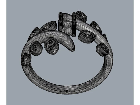 Anel de noivado de diamante Modelo de Impressão 3D