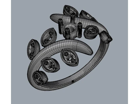 Anel de noivado de diamante Modelo de Impressão 3D