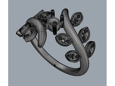 Anel de noivado de diamante Modelo de Impressão 3D