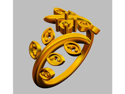 Anel de noivado de diamante Modelo de Impressão 3D