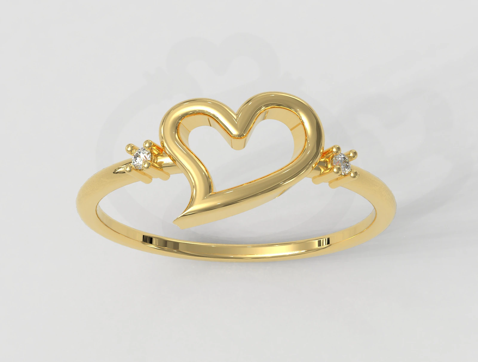 Heart Shape Minimalist Ring 3D Print Model .c4d .max .obj .3ds .fbx .stl .blend 