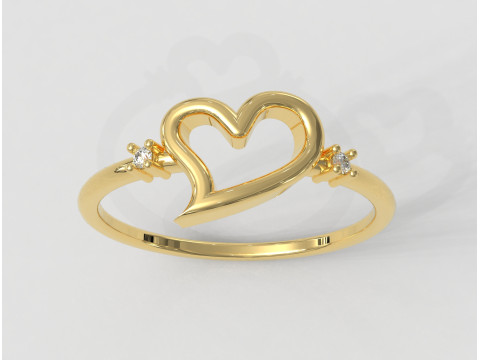 Heart Shape Minimalist Ring 3Dプリントモデル