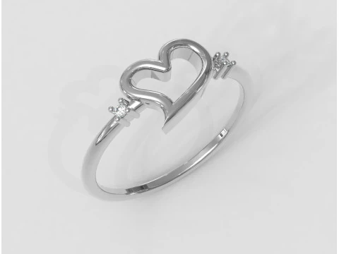 Heart Shape Minimalist Ring 3D Print Model