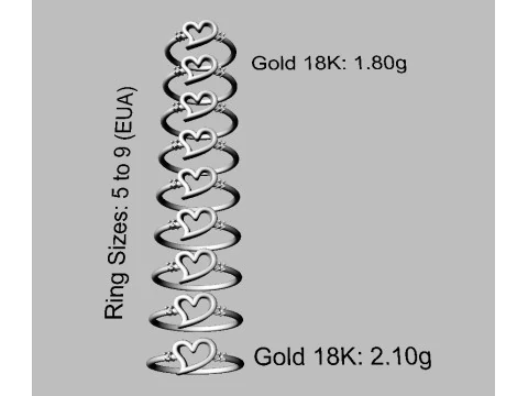 Heart Shape Minimalist Ring 3D Print Model