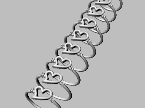 Heart Shape Minimalist Ring 3D Print Model