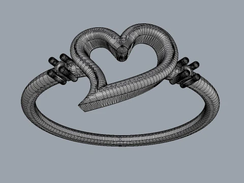 Heart Shape Minimalist Ring 3D Print Model