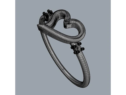 Heart Shape Minimalist Ring 3D Print Model