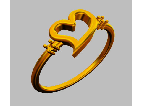 Heart Shape Minimalist Ring 3D Print Model