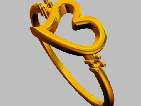 Heart Shape Minimalist Ring 3D Print Model