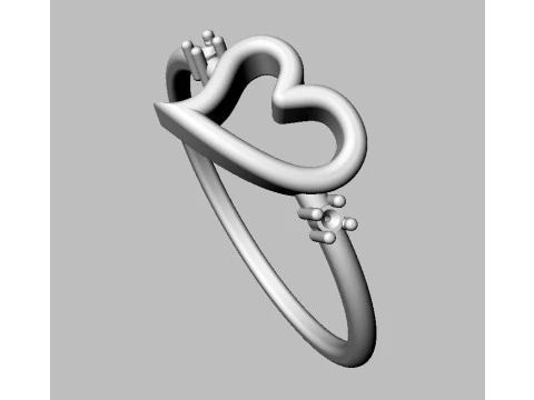 Heart Shape Minimalist Ring 3D Print Model