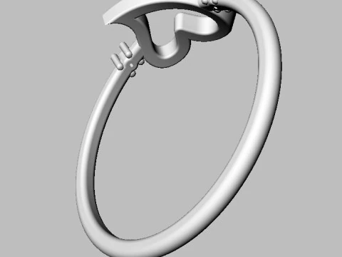 Heart Shape Minimalist Ring 3D Print Model
