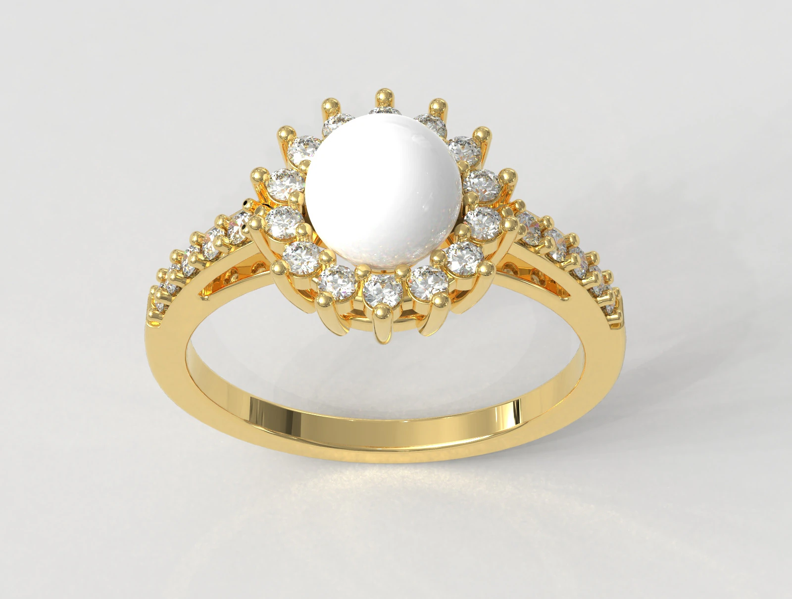 6mm Pearl Ring 3D Print Model .c4d .max .obj .3ds .fbx .stl .blend 