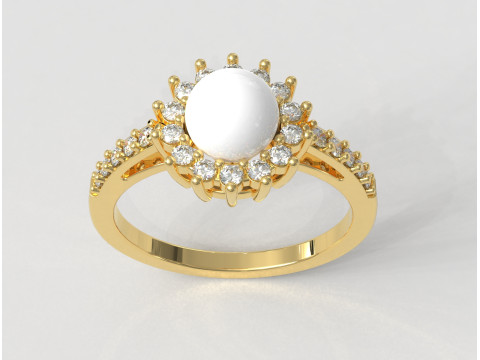 6mm Pearl Ring 3D Print Model