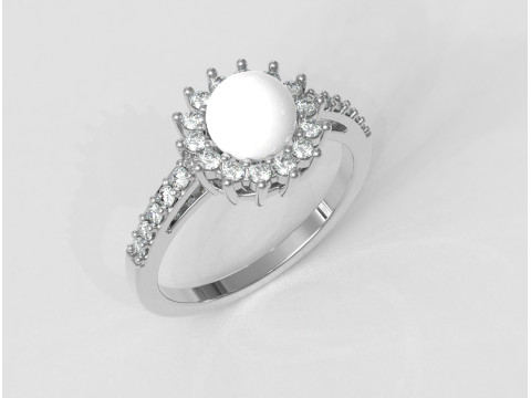 6mm Pearl Ring 3Dプリントモデル