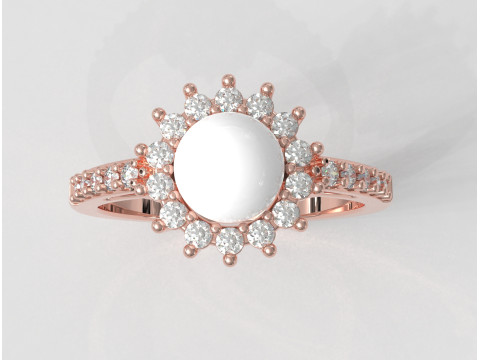 6mm Pearl Ring 3Dプリントモデル