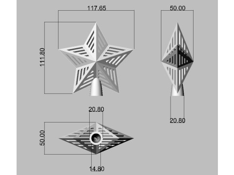 Christmas Star - Tree Topper 3D-printmodel