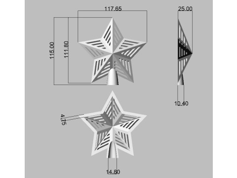 Christmas Star - Tree Topper 3D-printmodel