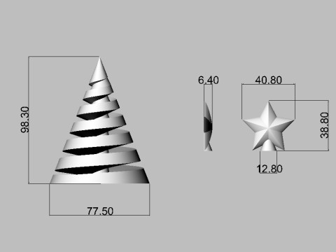 Spiral Christmas Tree - No Support 3Dプリントモデル