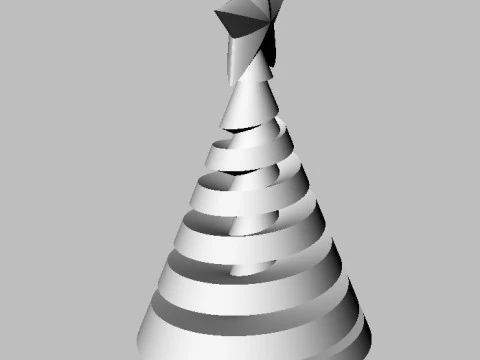 Spiral Christmas Tree - No Support 3D Print Model