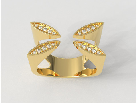 Diamond Open Ring Modelo de impresión 3D