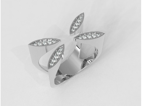 Diamond Open Ring 3Dプリントモデル