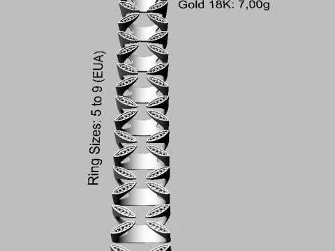 ダイヤモンド オープン リング 3Dプリントモデル