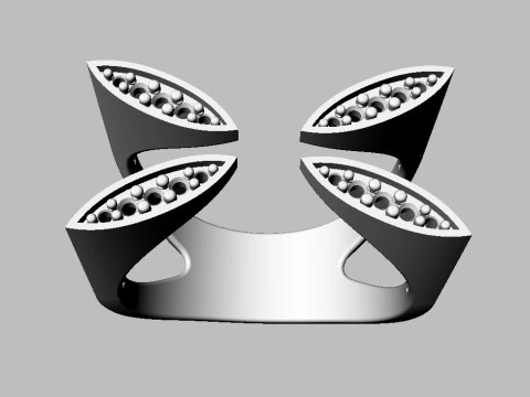 ダイヤモンド オープン リング 3Dプリントモデル