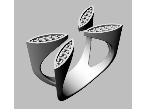 ダイヤモンド オープン リング 3Dプリントモデル