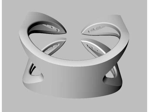 Diamond Open Ring 3Dプリントモデル