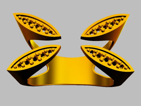 ダイヤモンド オープン リング 3Dプリントモデル