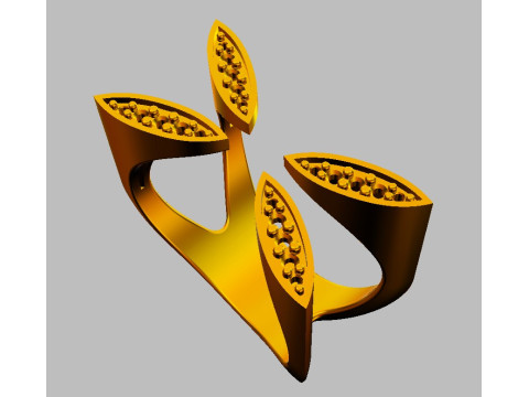 Diamond Open Ring 3Dプリントモデル