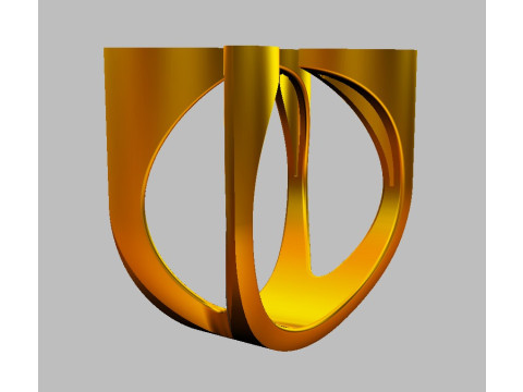 Diamond Open Ring 3Dプリントモデル