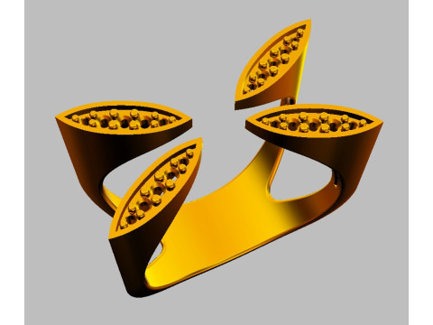Diamond Open Ring 3Dプリントモデル