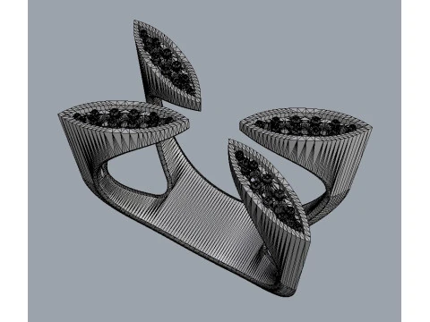 ダイヤモンド オープン リング 3Dプリントモデル