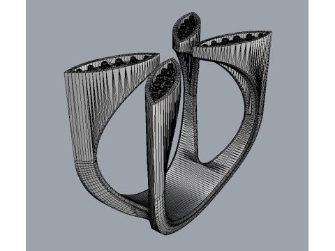 Diamond Open Ring 3Dプリントモデル
