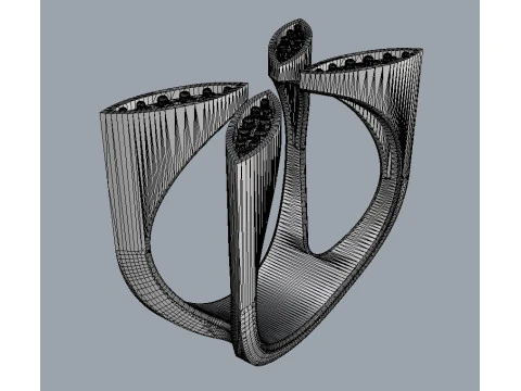 ダイヤモンド オープン リング 3Dプリントモデル