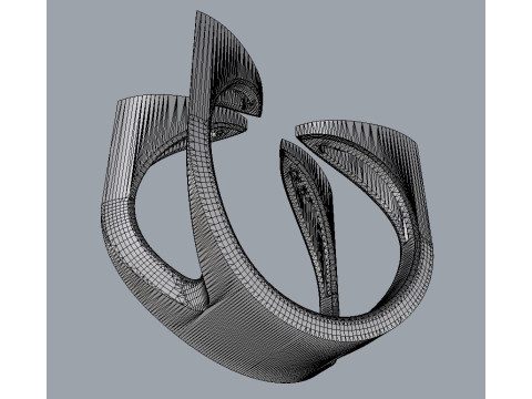 Diamond Open Ring 3Dプリントモデル