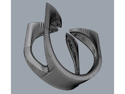 ダイヤモンド オープン リング 3Dプリントモデル