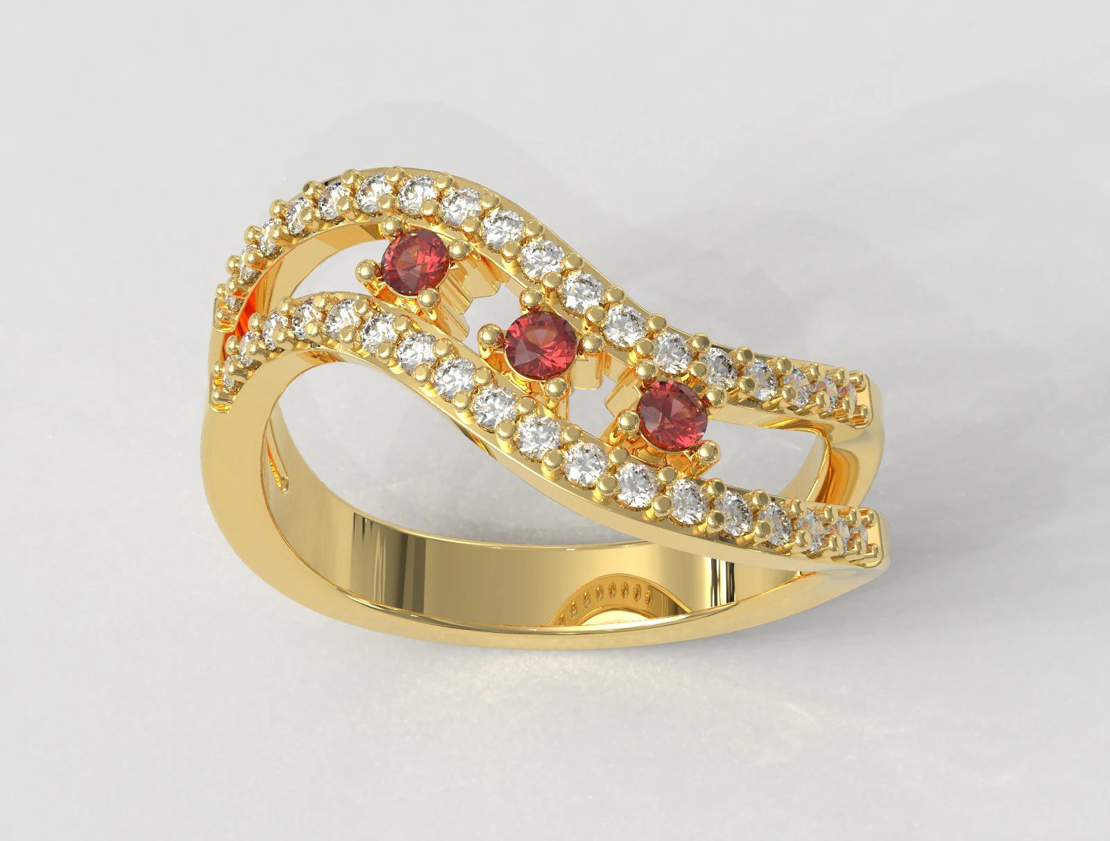 Gemstone Ring 3D Print Model .c4d .max .obj .3ds .fbx .stl .blend 