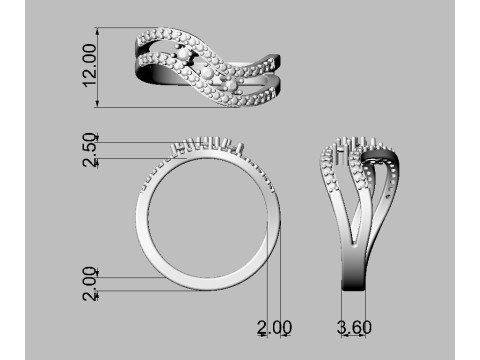 Gemstone Ring 3D Print Model