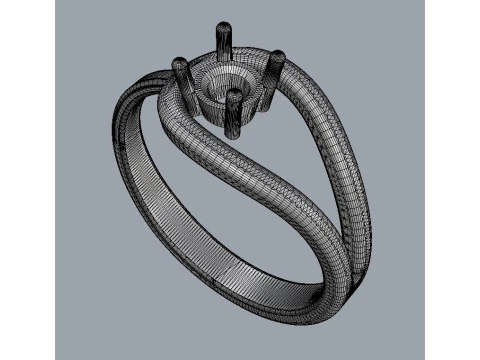 4mm Diamond Ring 3D Print Model