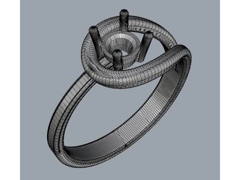 4mm Diamond Ring 3D Print Model