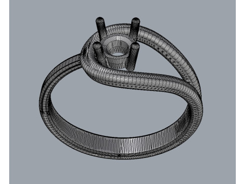 4mm Diamond Ring Model do druku 3D