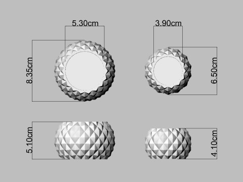 2 Pinaple Vases - No Support 3D 프린트 모델